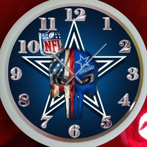 COPY - Dallas cowboys wall clock with led lights personalized